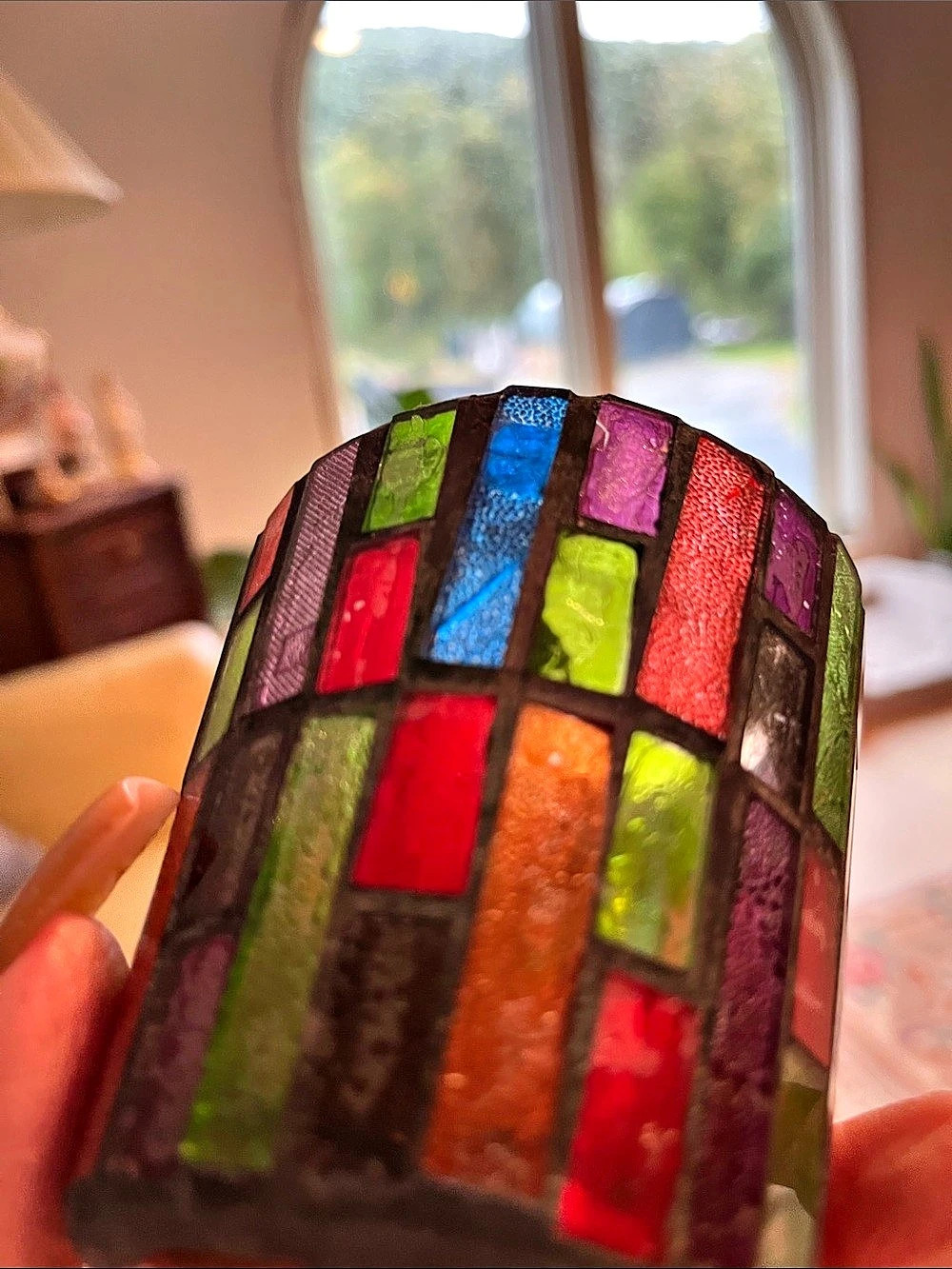 Multicolor Mosaic Glass Decor candle holder